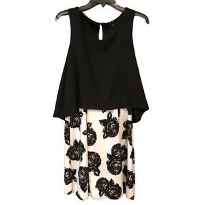 Sami & Jo Sz S Black Sleeveless Flowy Large Floral Rose Summer Dress